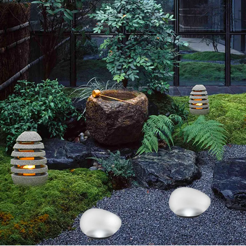 LED Solar Garden Waterproof Stone Lamp Outdoor Buried Light