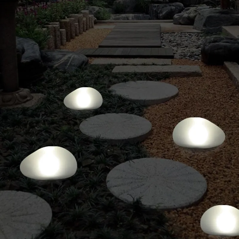 LED Solar Garden Waterproof Stone Lamp Outdoor Buried Light