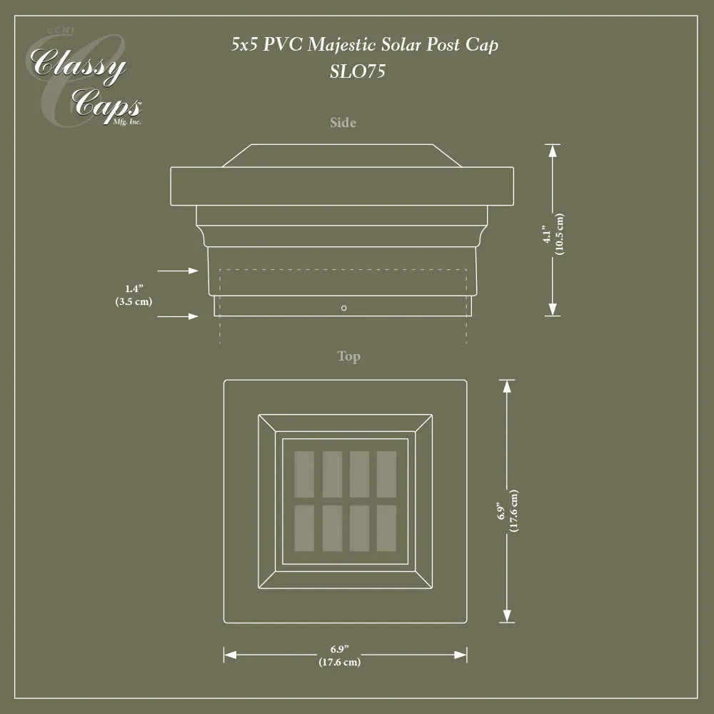 LED Solar Post Cap 5x5 15 Lumens 4500K (Pack Of 2)