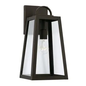 Leighton - 1 Light Coastal Outdoor Wall Lantern - 16" - Oiled Bronze