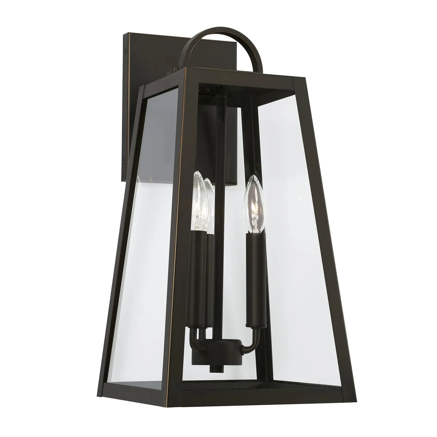 Leighton 3-Light Outdoor Wall Lantern in Oiled Bronze