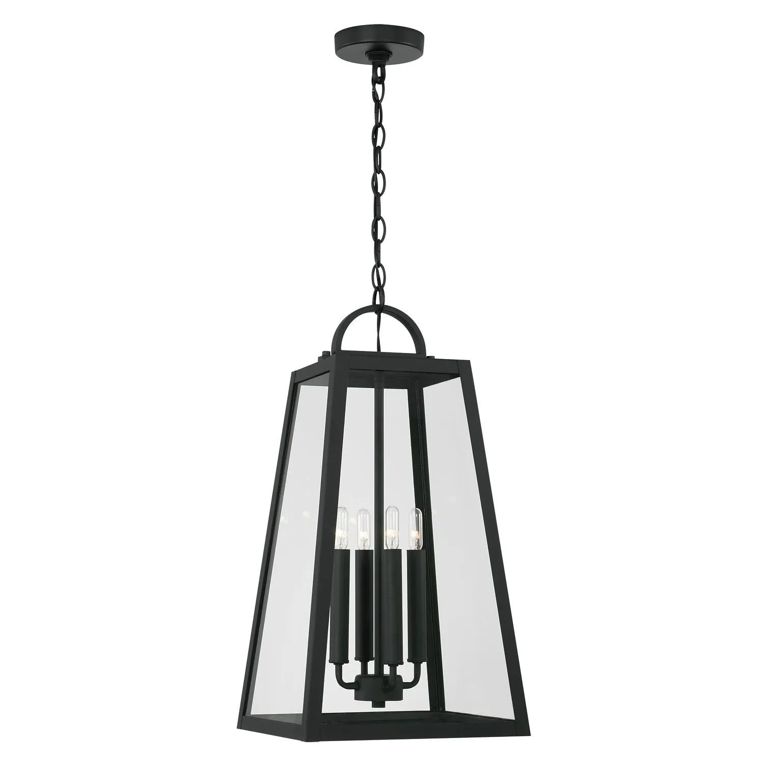 Leighton 4-Light Outdoor Hanging Lantern in Black