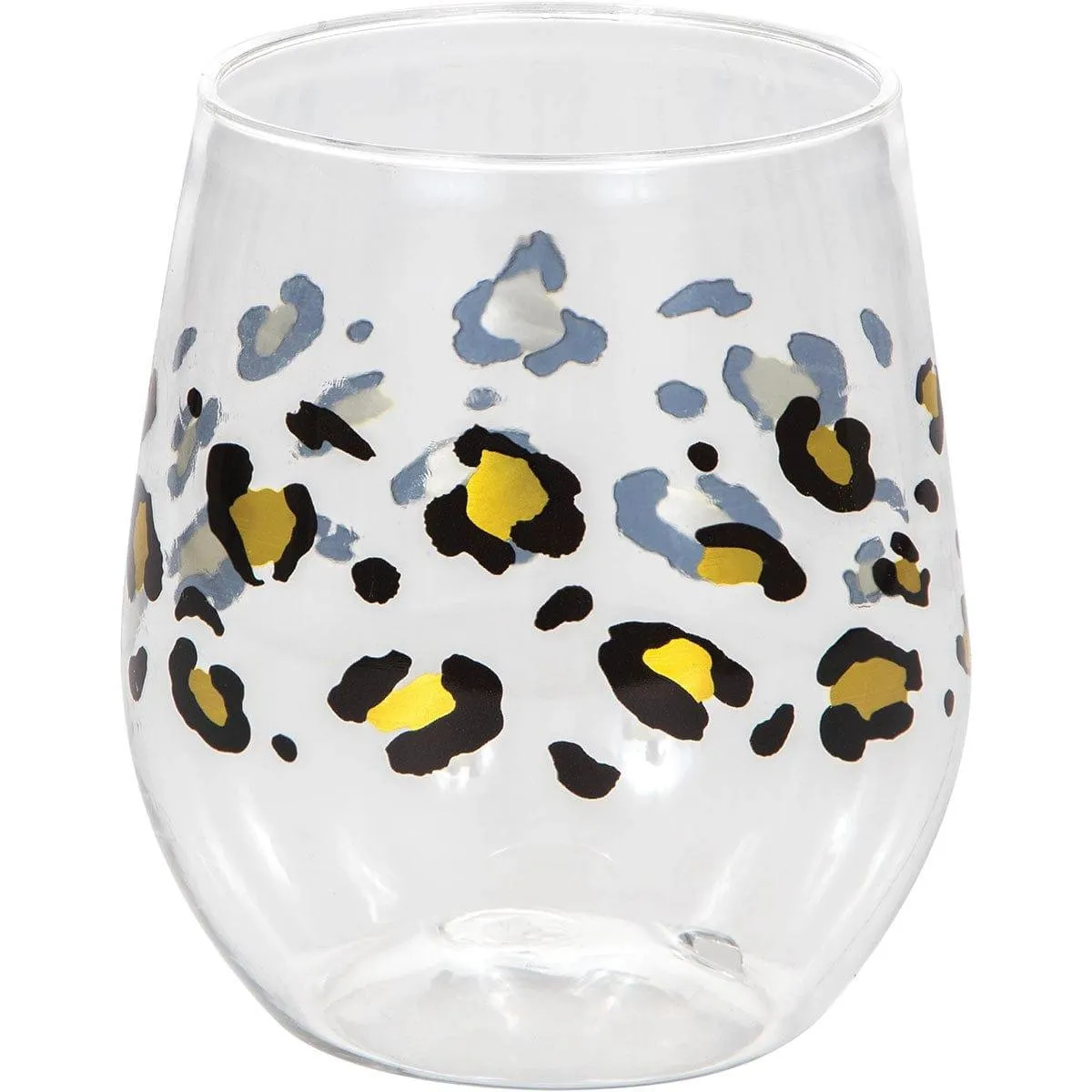 Leopard Wine Glass, Plastic, 14 oz