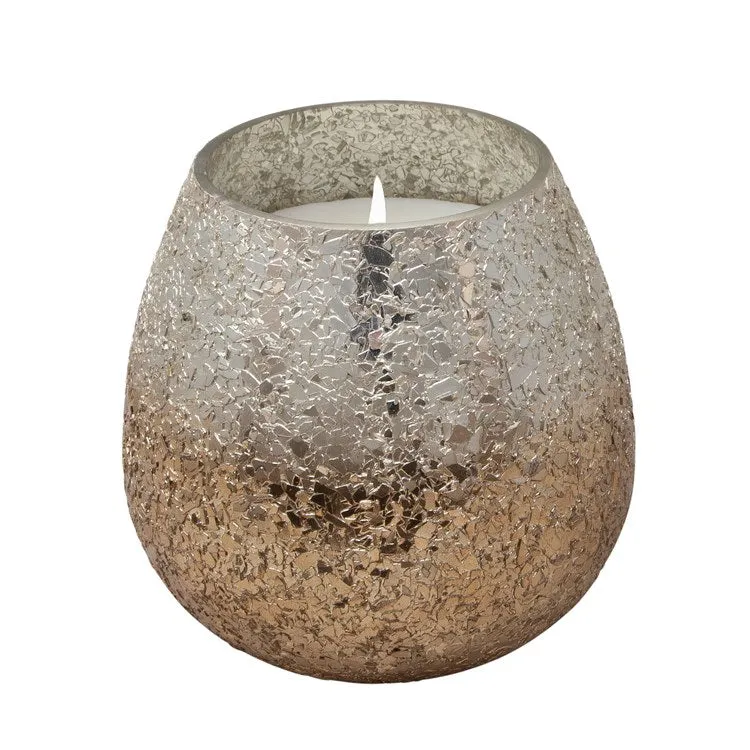 Liv & Skye Ombre Glass Candle Holder with 42 oz Candle - Gold