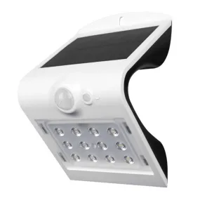 Luceco Outdoor Solar Wall Light in White with PIR Sensor