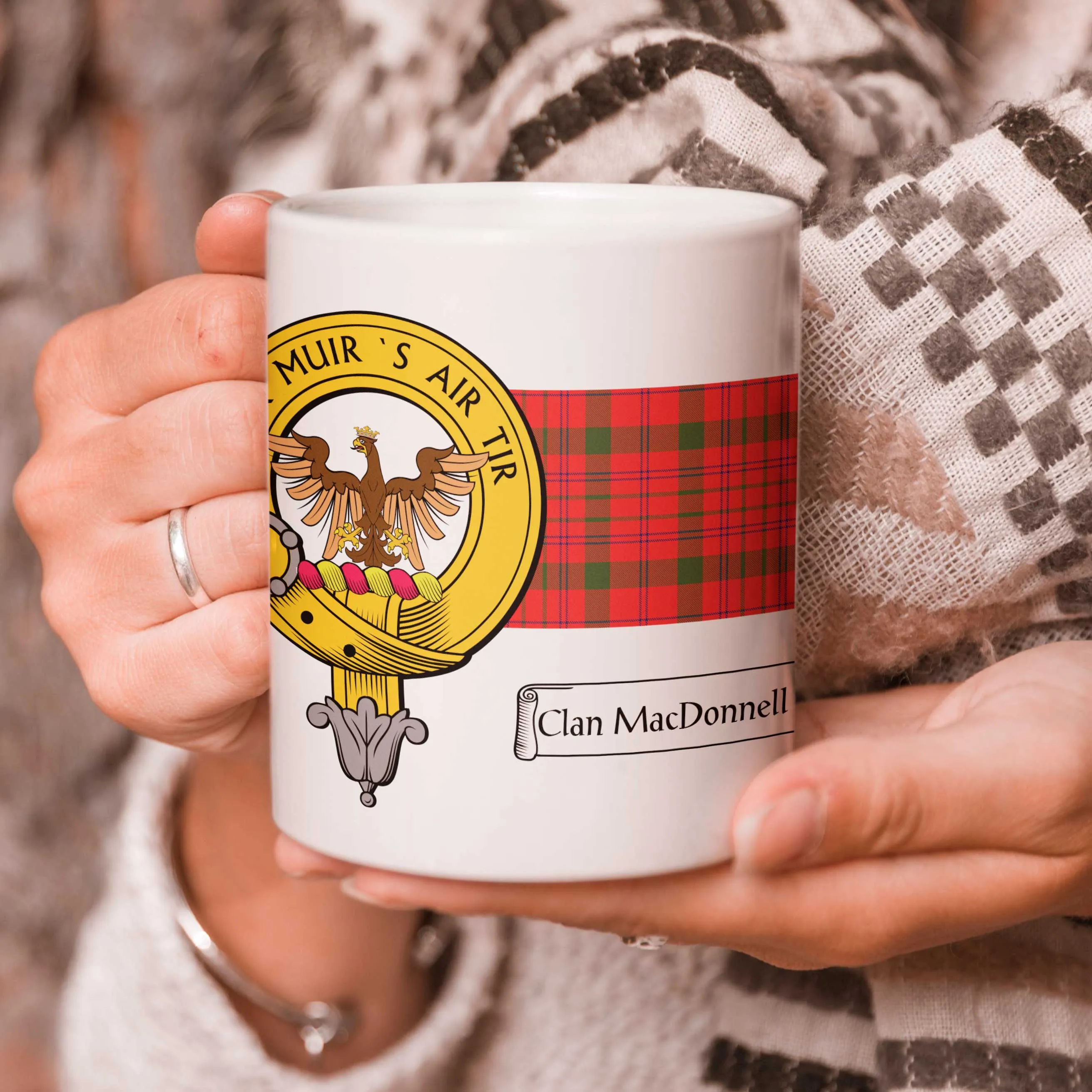 MacDonell of Keppoch Clan Crest and Tartan Mug