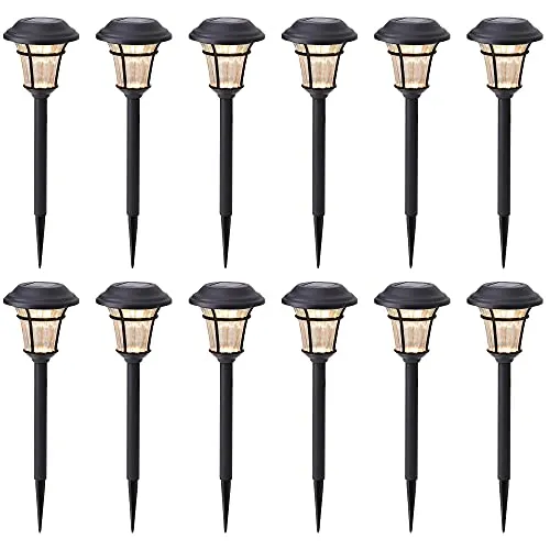 MAGGIFT 12 Pack Solar Pathway Lights Outdoor Solar Garden Lights for Patio, Yard, Driveway