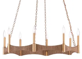 Mallorca 8-Light Chandelier in Natural & Dark Contemporary Gold Leaf