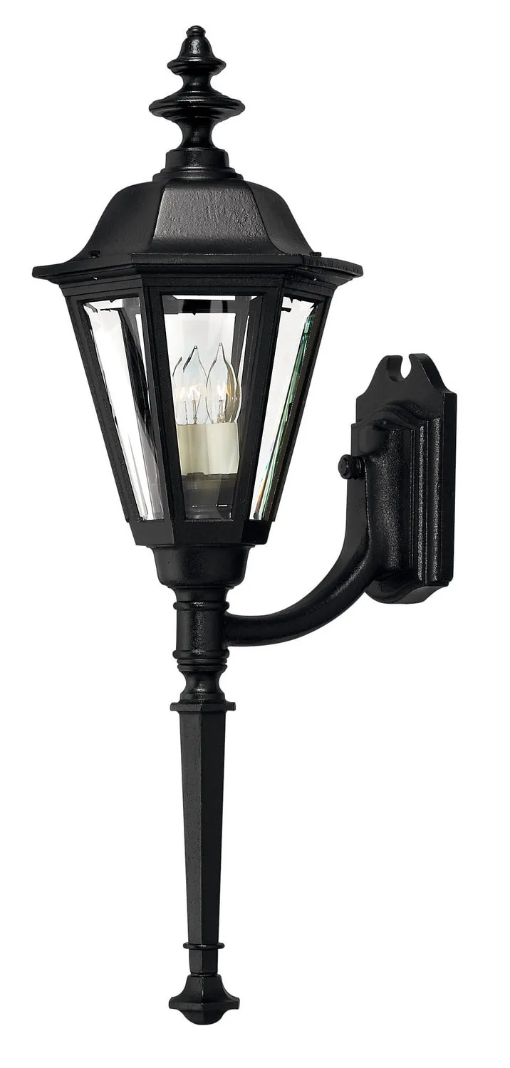 Manor House Large Wall Mount Lantern with Tail in Black