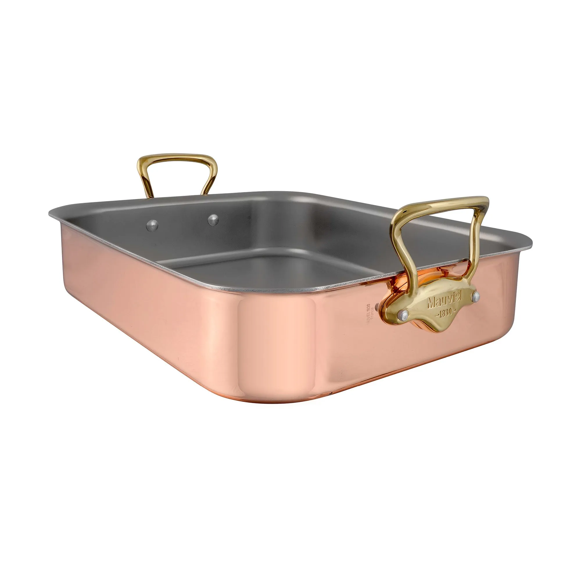 Mauviel Copper Roasting Pan With Brass Handles, 15.7 x 11.8-In