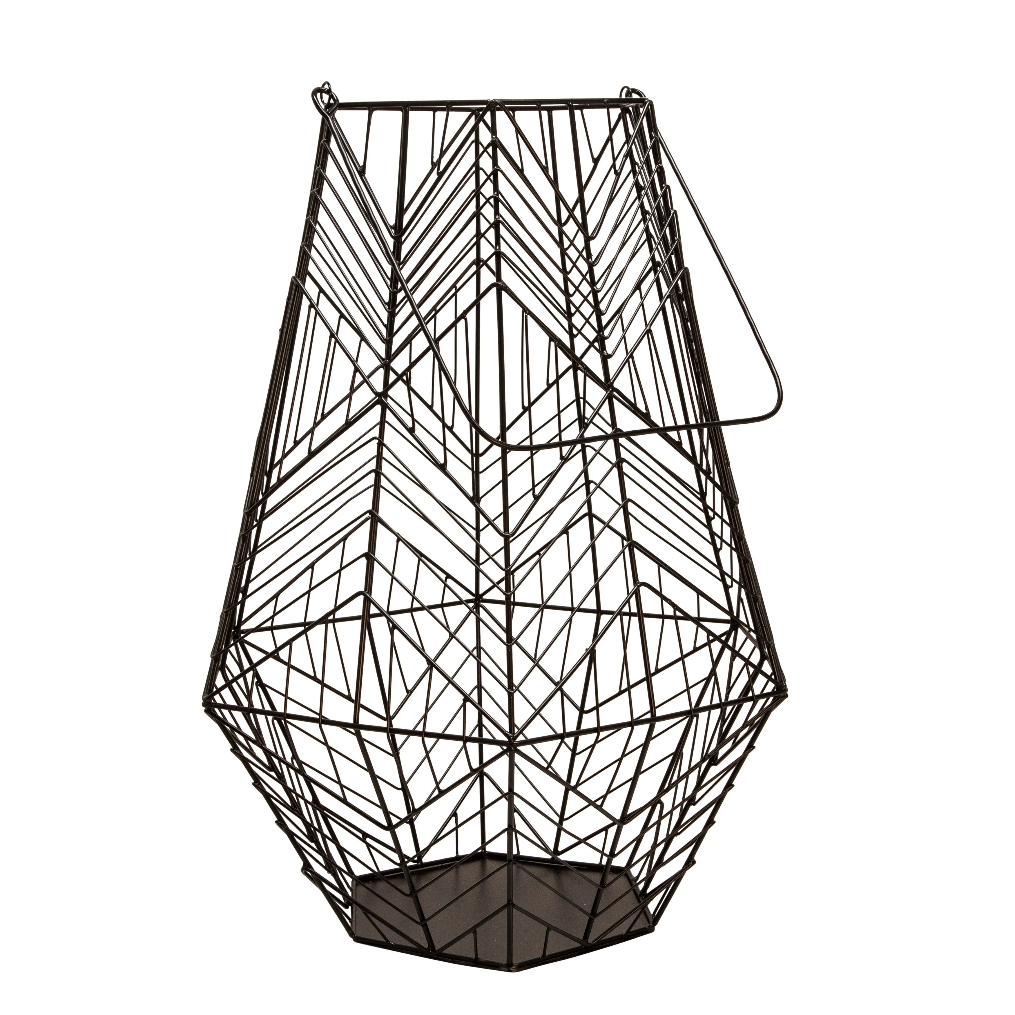 Metal 24" Wire Lantern, Black