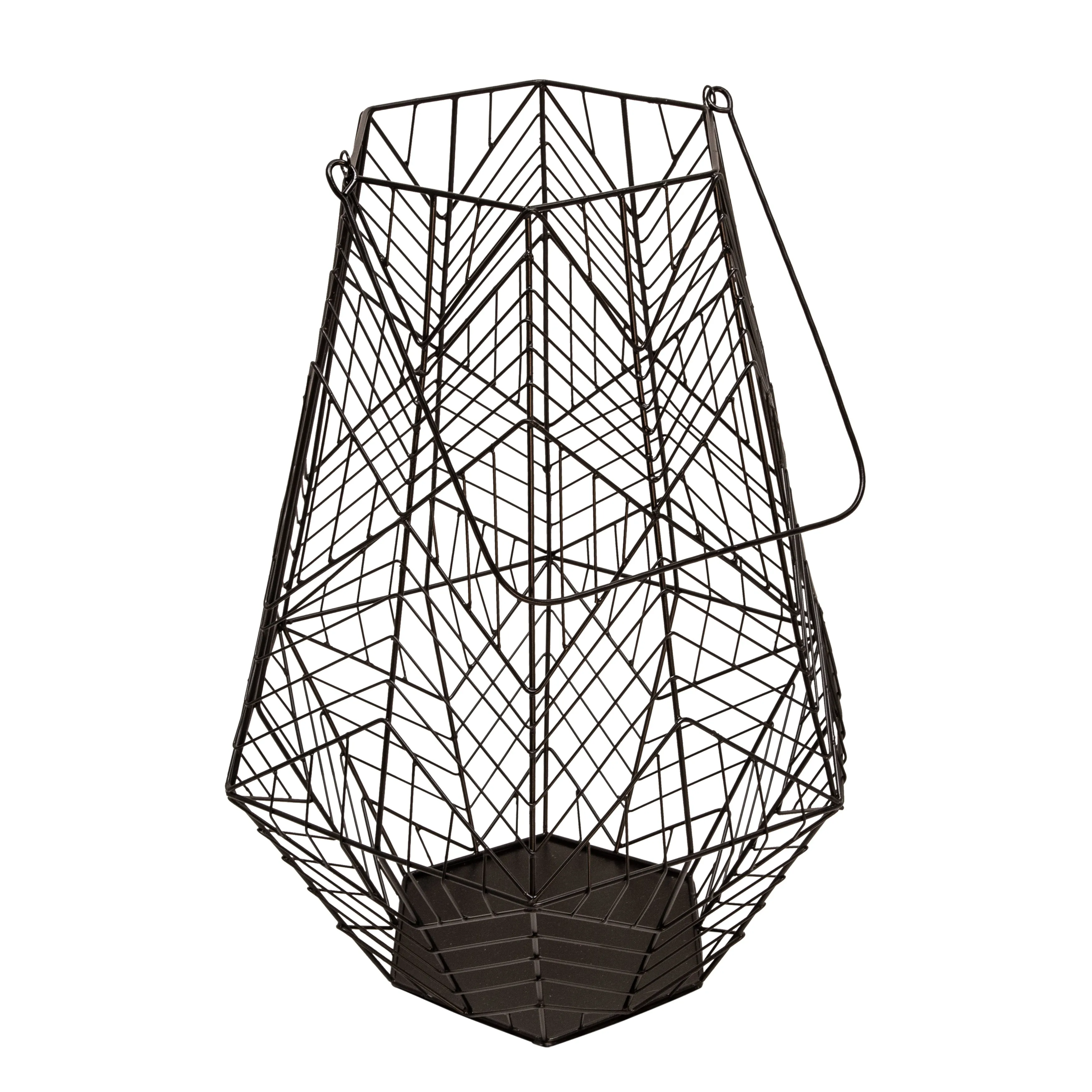 Metal 24" Wire Lantern, Black