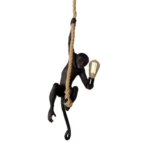 Monkey on Rope Pendant Light Black DRSA6142