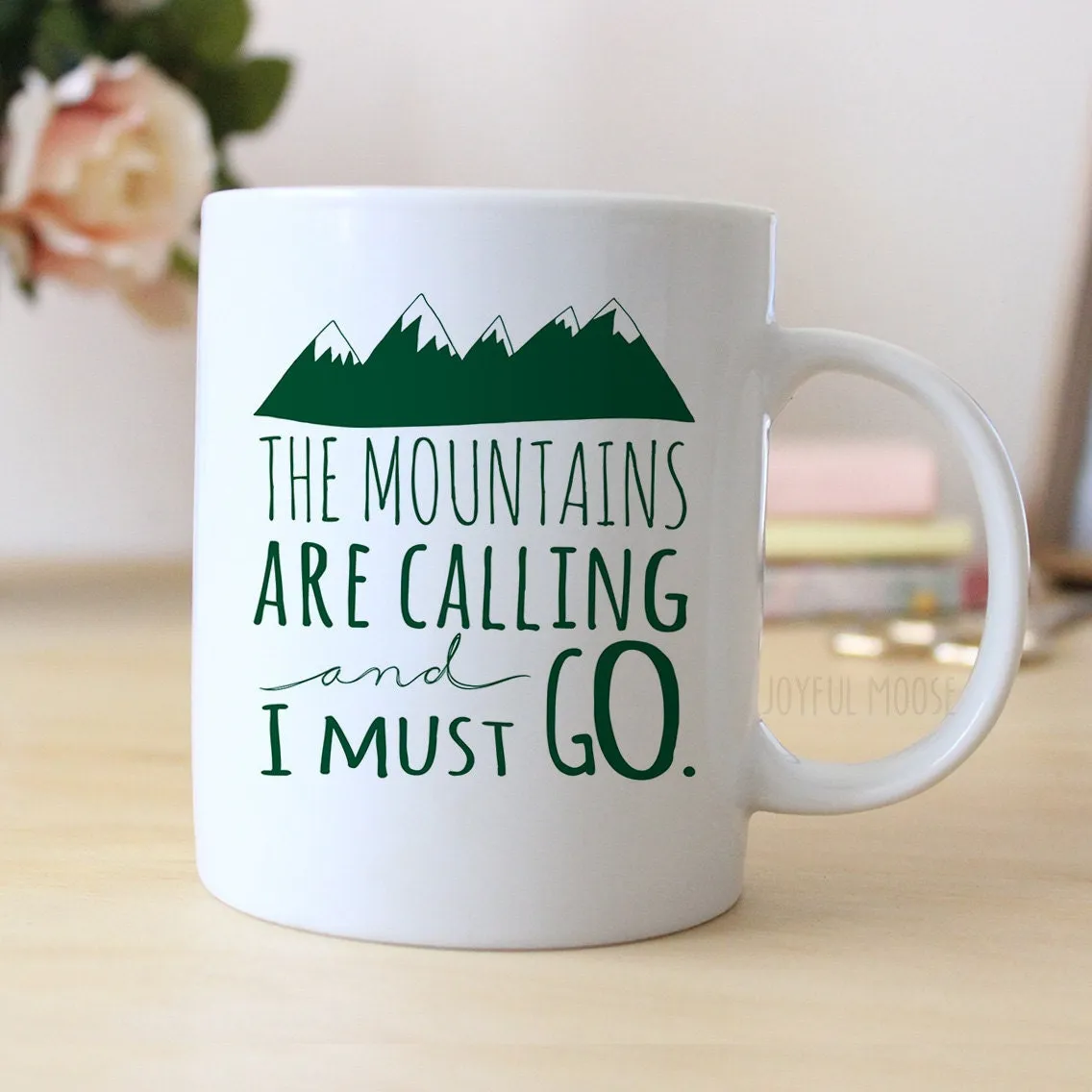 Mountain Coffee Mug, The Mountains are Calling and I must Go Coffee Mug, Mountain Gift, Rocky mountain mug, ceramic mug mountain