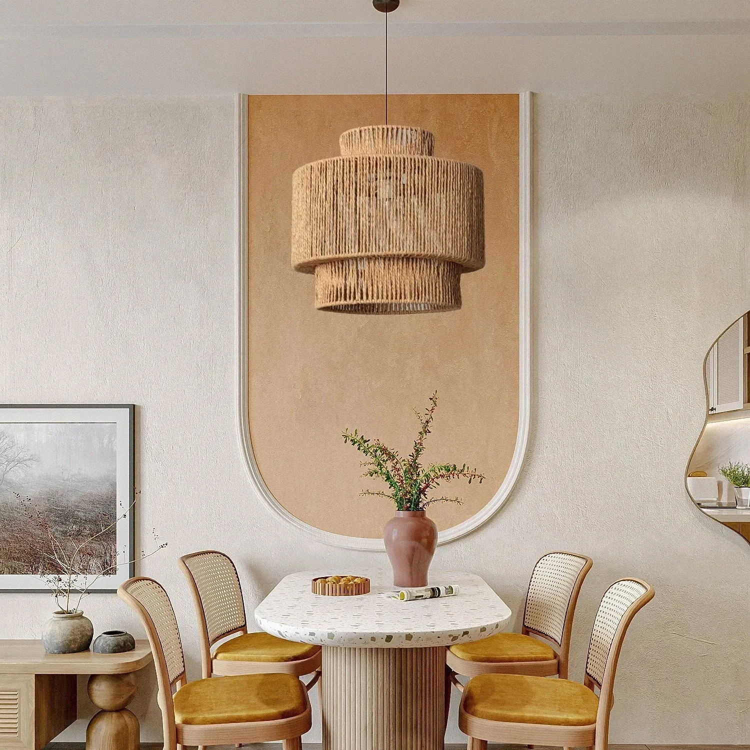 Multilayers Hemp Rope Lampshade