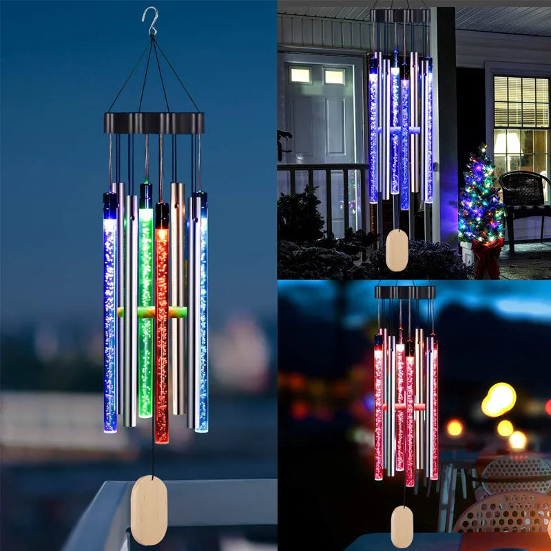 Musical wind chimes with solar light