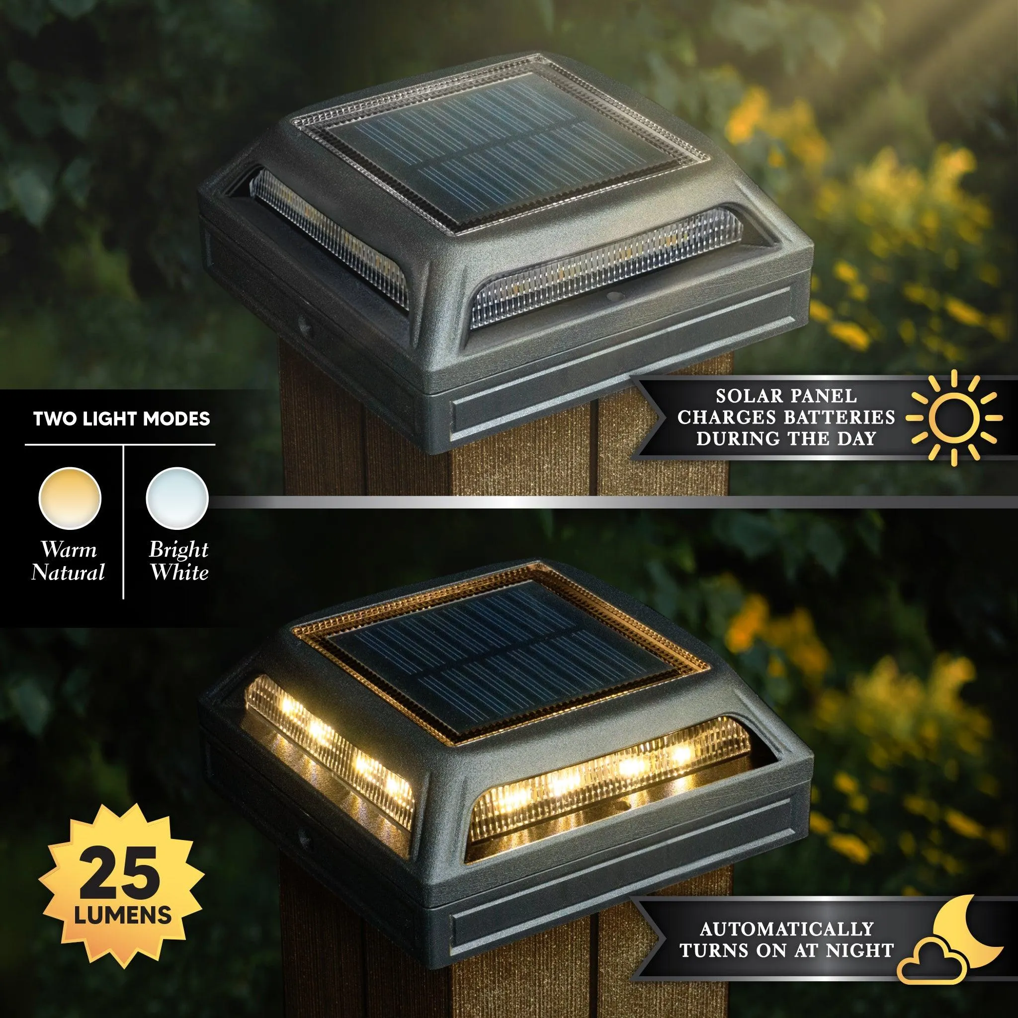 Muskoka Universal Solar Dock/Deck & Post Cap Light - Black