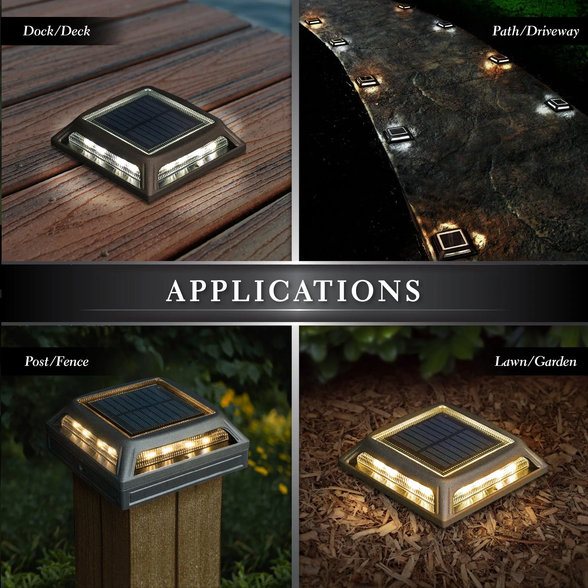 Muskoka Universal Solar Dock/Deck & Post Cap Light - Black