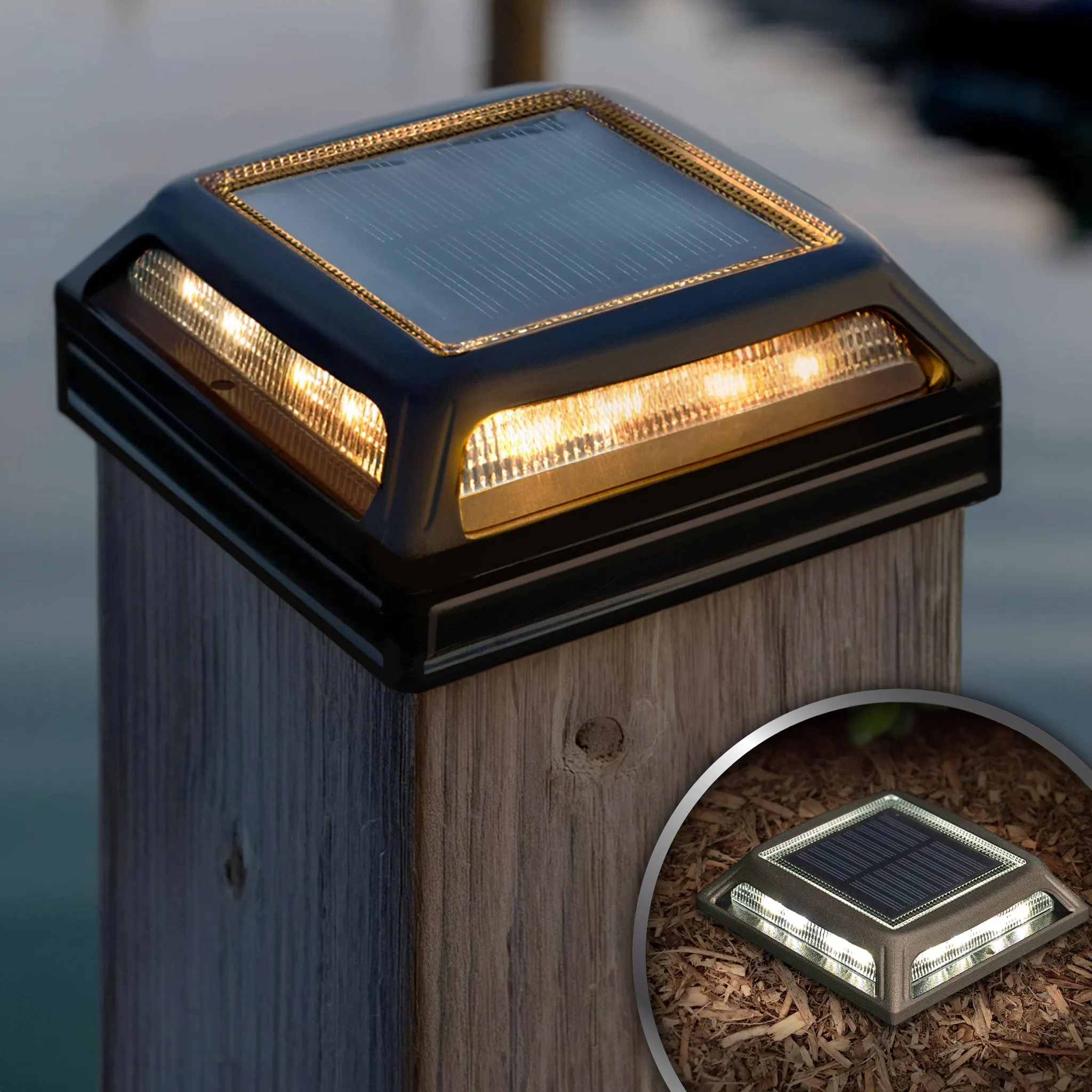 Muskoka Universal Solar Dock/Deck & Post Cap Light - Black