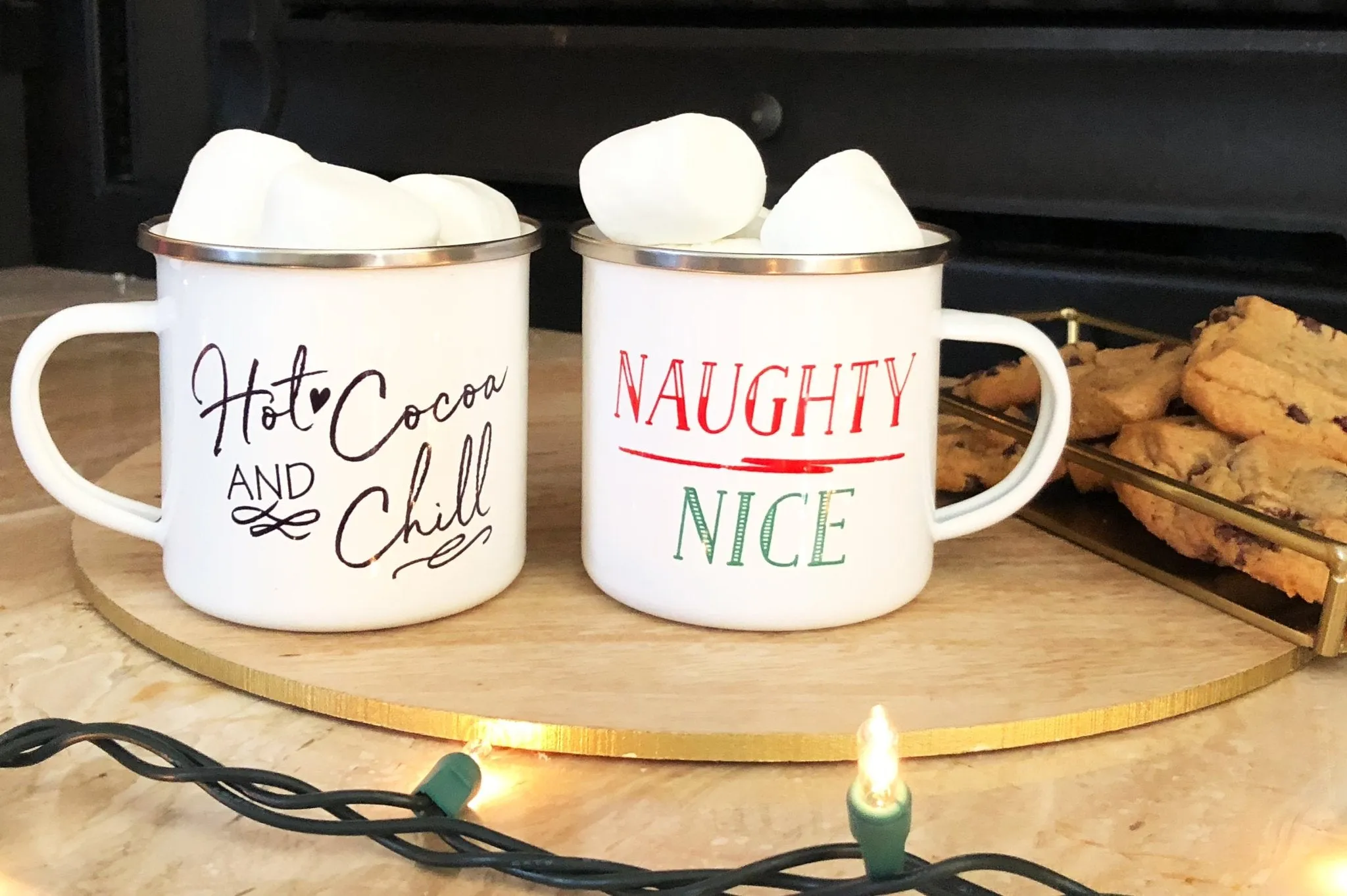 Naughty Over Nice Tin Campfire Mug