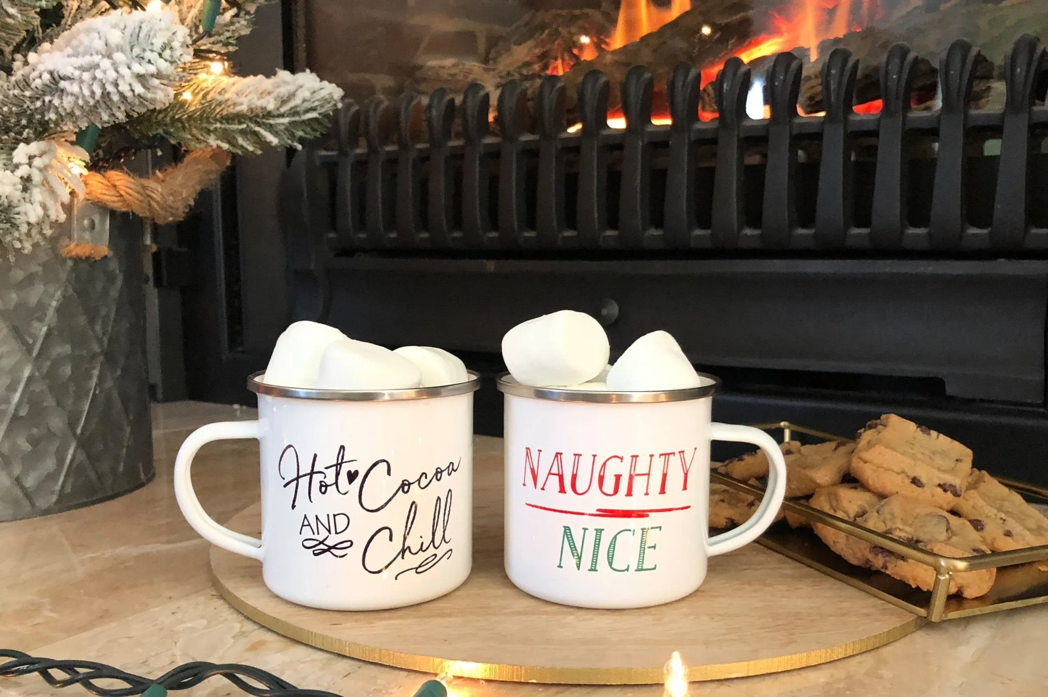 Naughty Over Nice Tin Campfire Mug