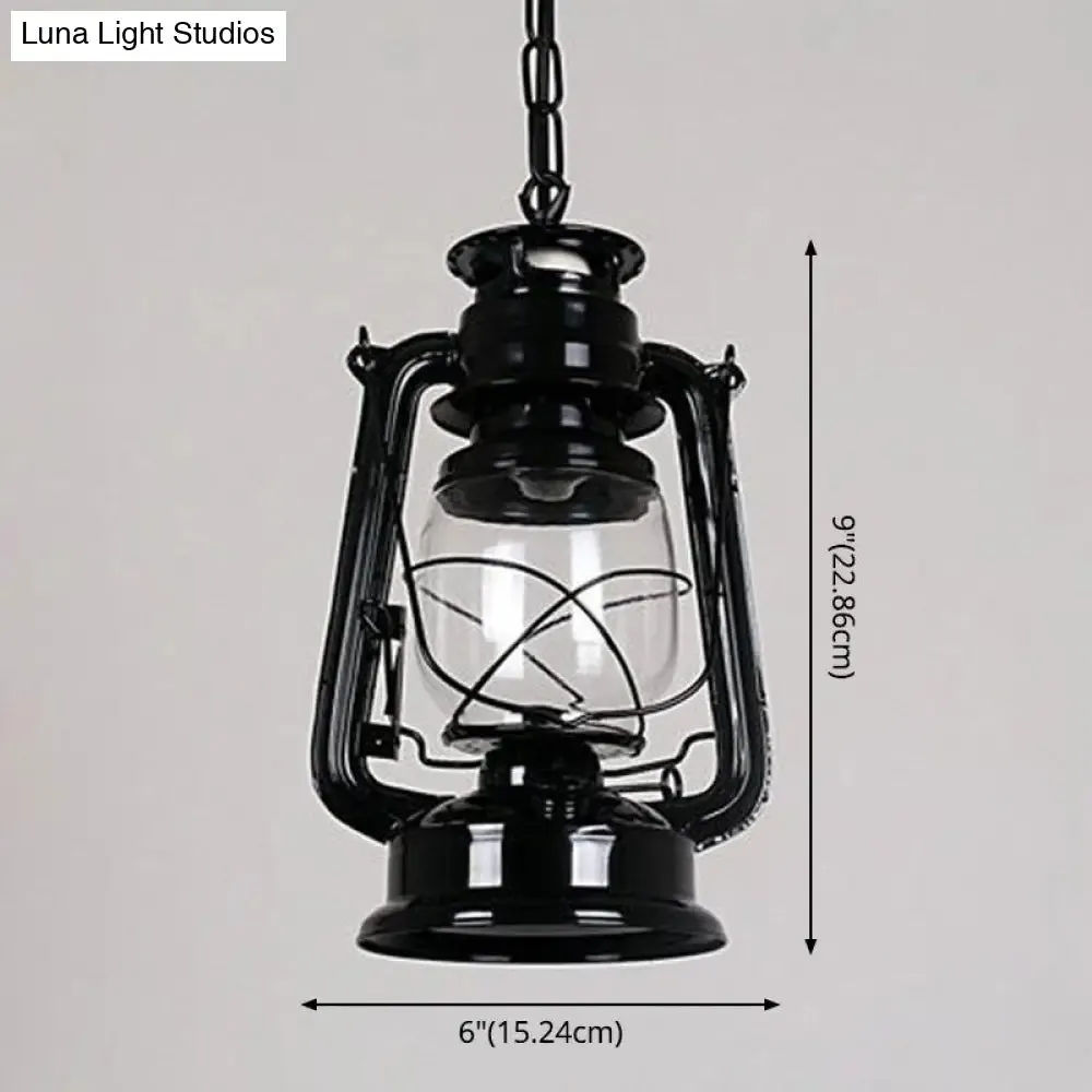 Nautical Clear Glass Oil Lamp Pendant Light for Dining Room