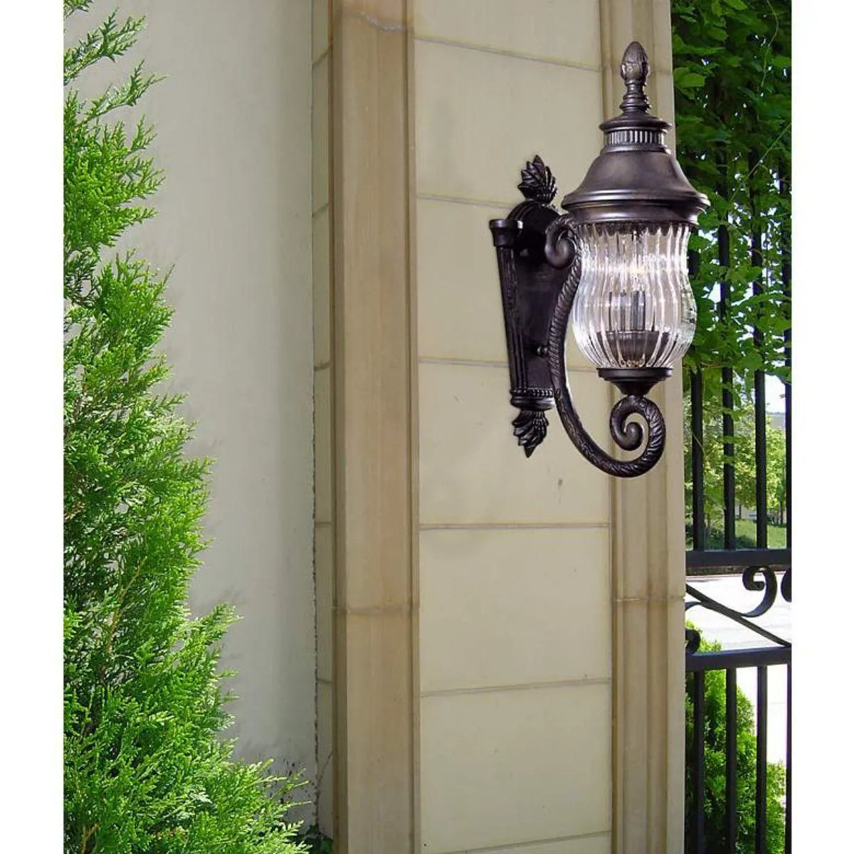 Newport 20 in. 2 Lights Outdoor Wall Lantern Heritage Finish