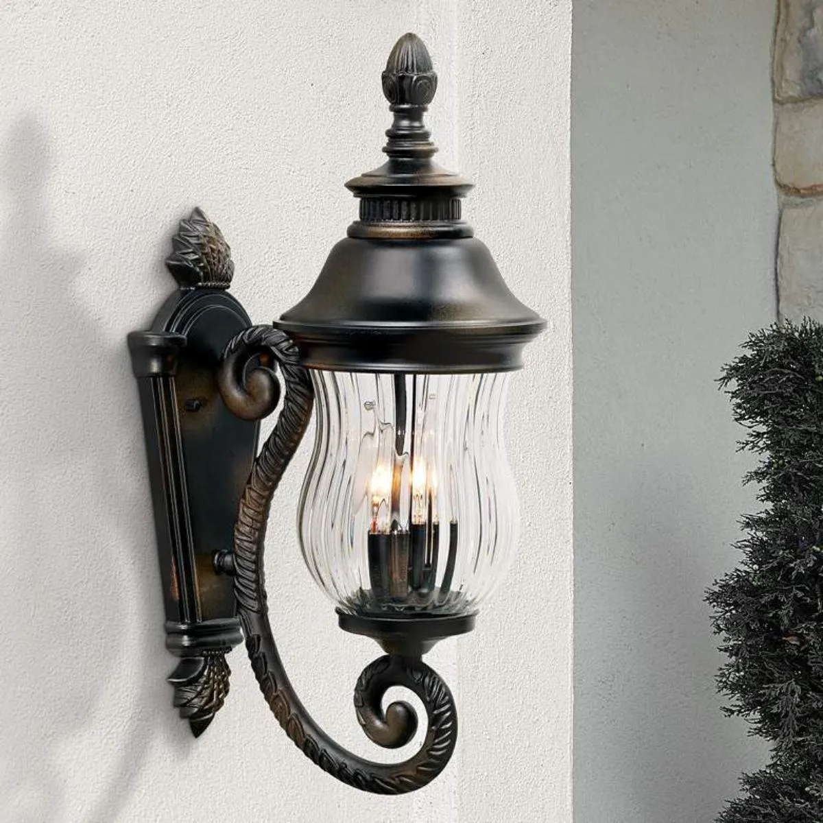 Newport 20 in. 2 Lights Outdoor Wall Lantern Heritage Finish