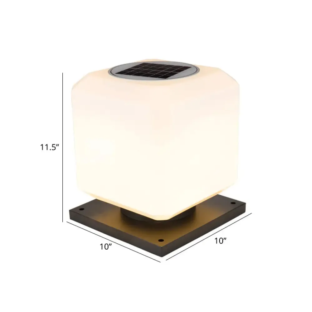 Nordic White Solar LED Street Light: Acrylic Cube Design for Yard