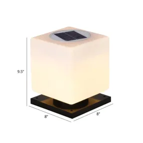 Nordic White Solar LED Street Light: Acrylic Cube Design for Yard