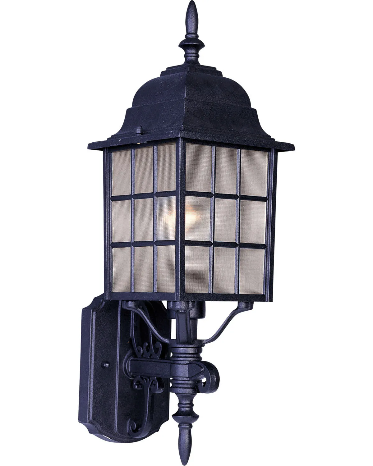 North Church 1-Light Outdoor Wall Lantern in Black with Clear Glass