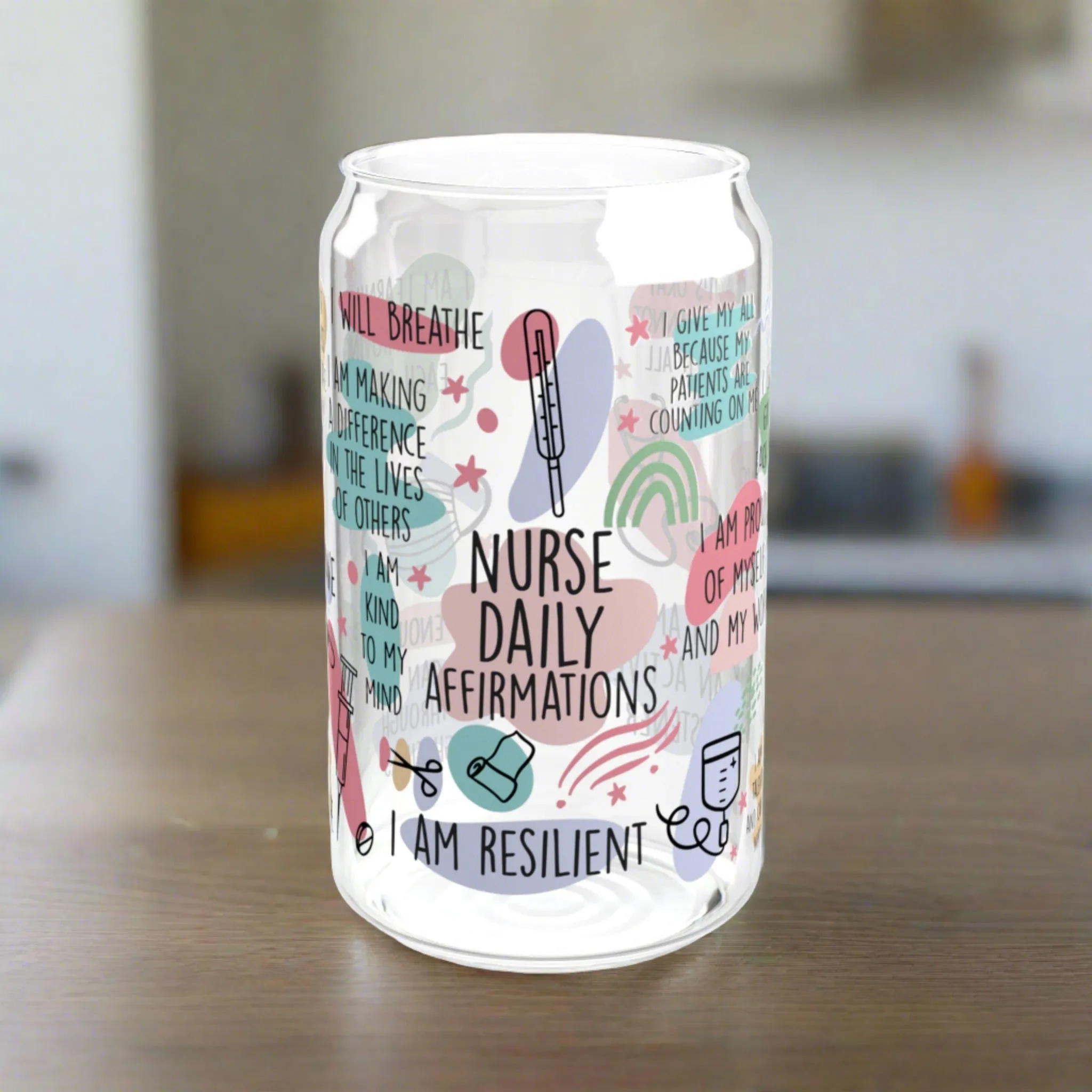 Nurses Affirmations | Sipper Glass, 16oz