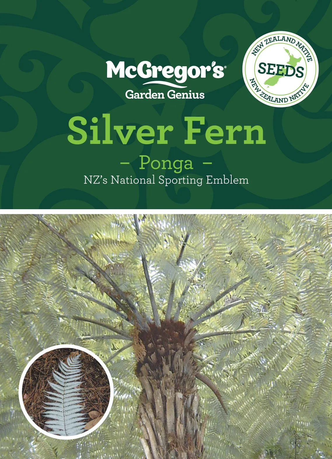 NZ Native Seeds, McGregor's, Ponga Silver Fern