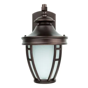 Omicron outdoor wall light in a lantern shape, brown