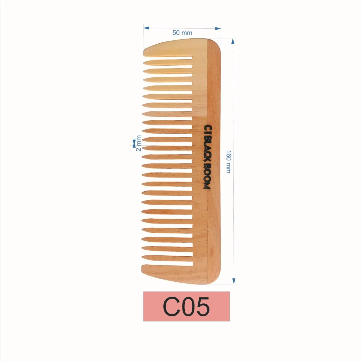 Organic young green neem wooden comb C05