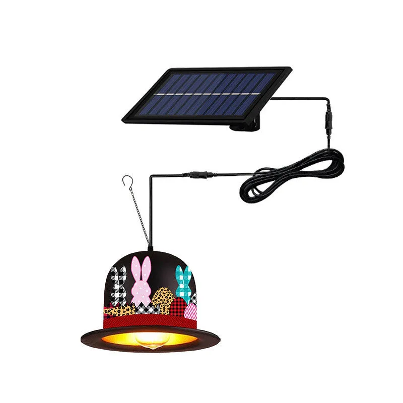 Outdoor Solar Easter Hat Decoration LED Pendant Light