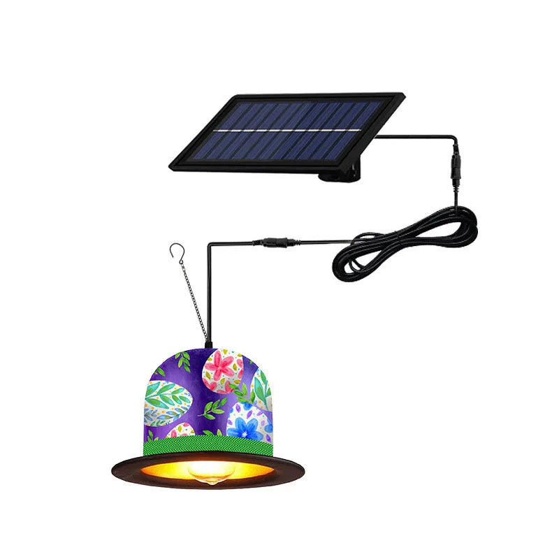 Outdoor Solar Easter Hat Decoration LED Pendant Light