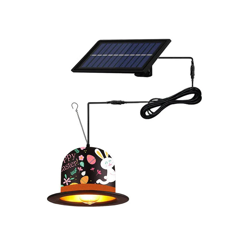 Outdoor Solar Easter Hat Decoration LED Pendant Light