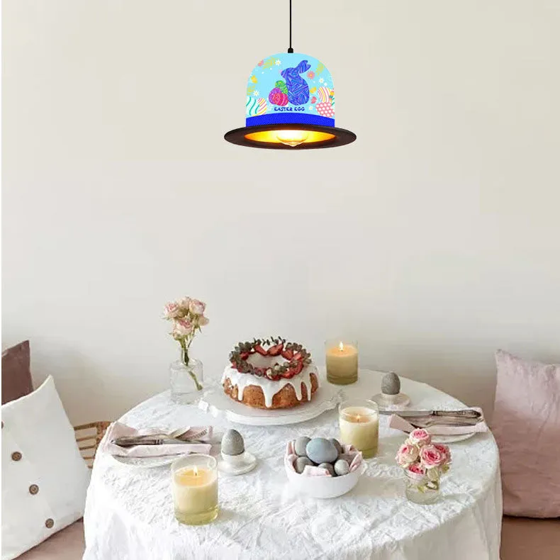 Outdoor Solar Easter Hat Decoration LED Pendant Light