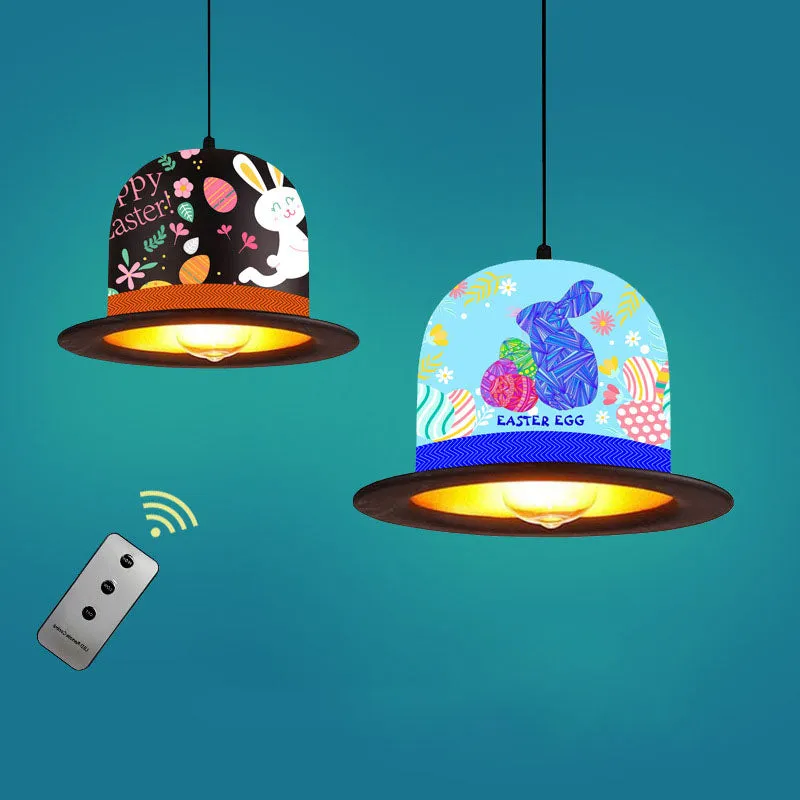 Outdoor Solar Easter Hat Decoration LED Pendant Light