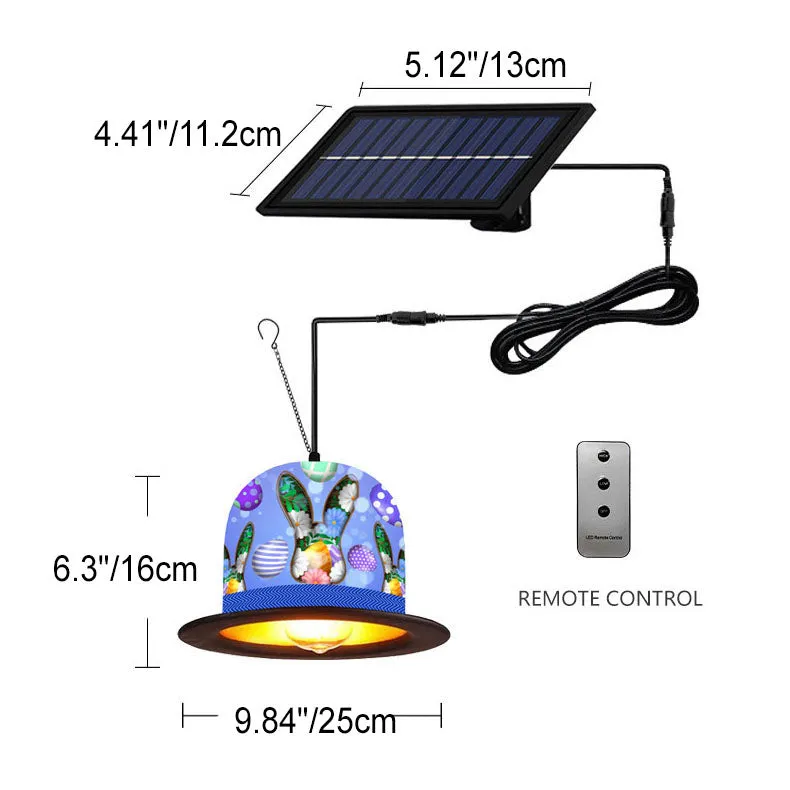 Outdoor Solar Easter Hat Decoration LED Pendant Light