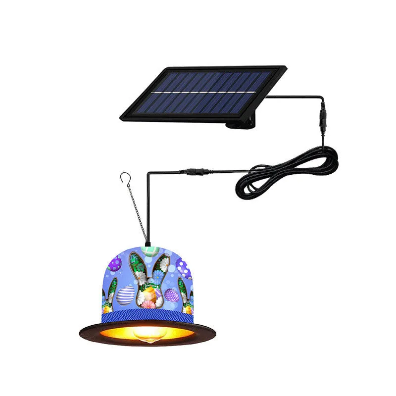 Outdoor Solar Easter Hat Decoration LED Pendant Light