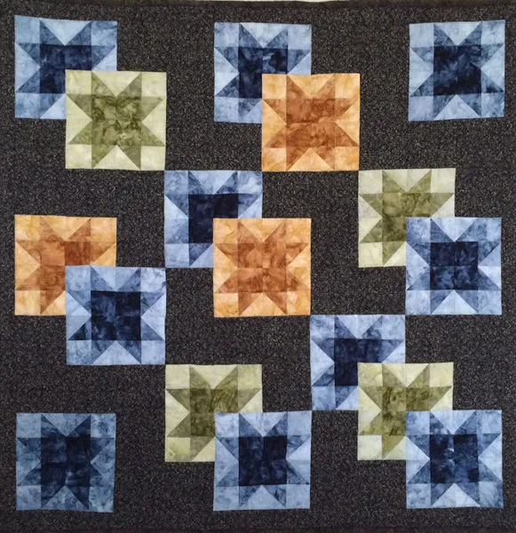 Overlapping Stars Quilt KCS-OSe - Downloadable Pattern