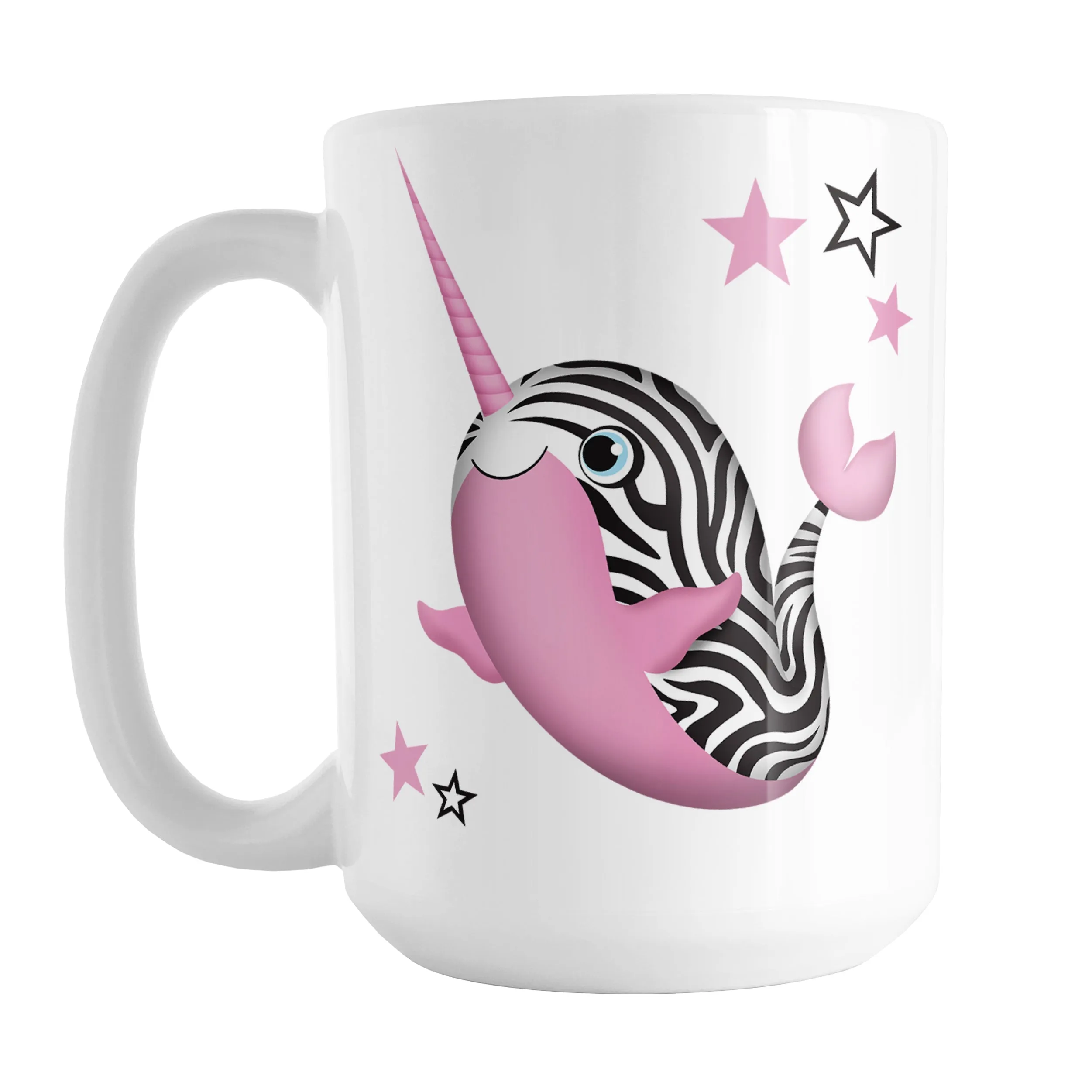 Pink Zebra Narwhal Mug