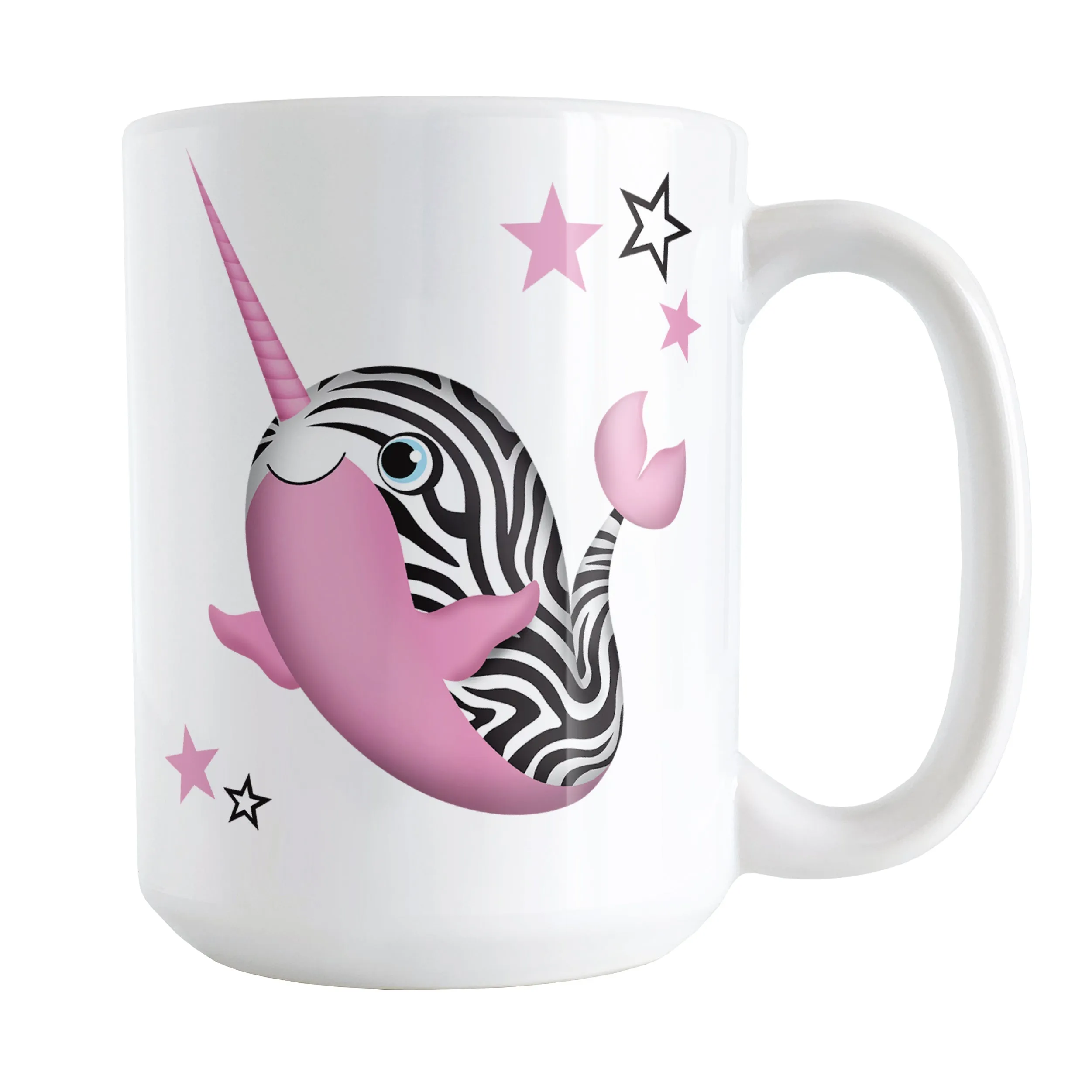 Pink Zebra Narwhal Mug