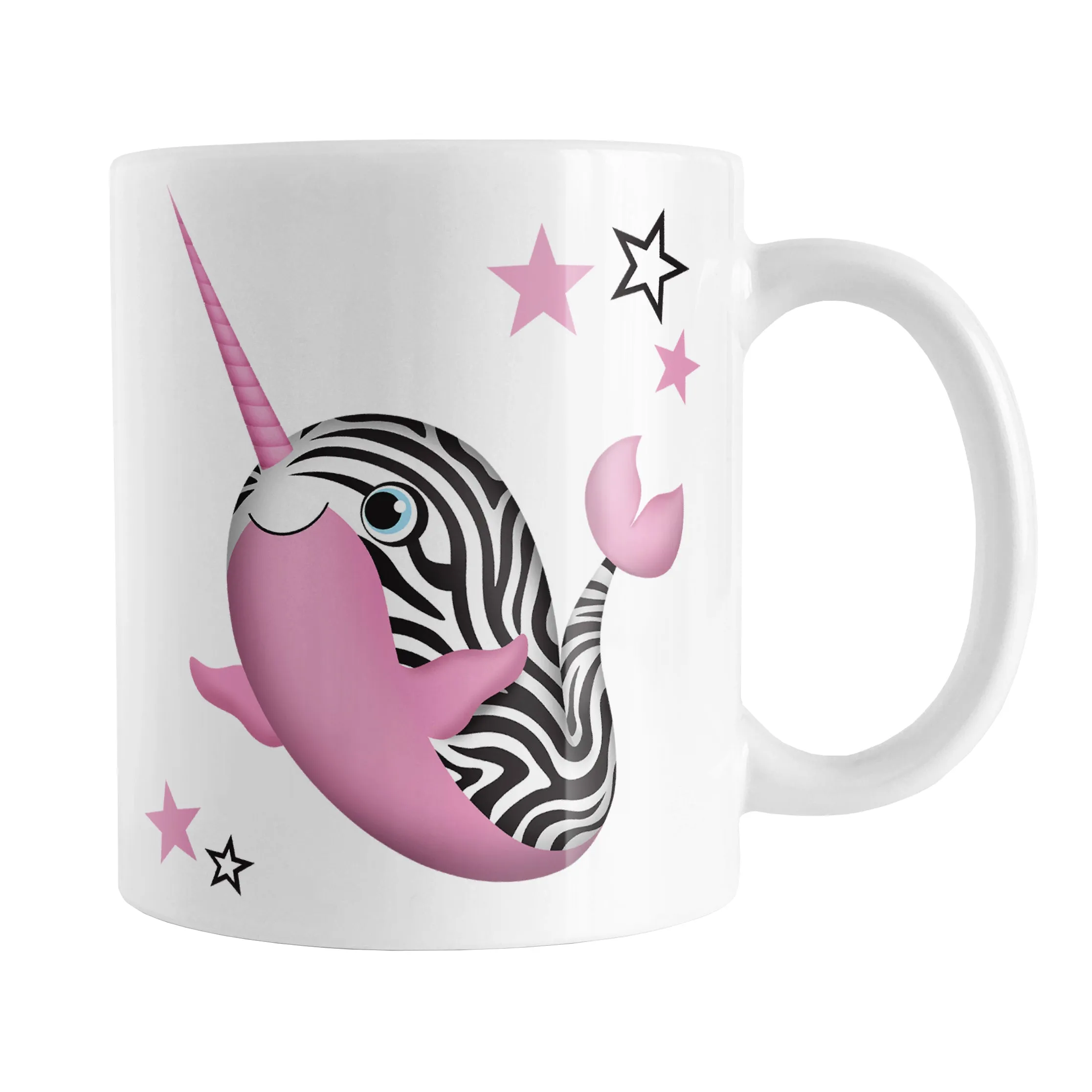 Pink Zebra Narwhal Mug