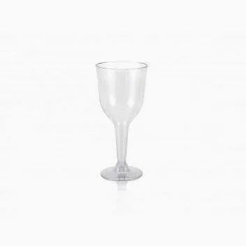 Plastic Disposable Party Cup Stemmed Cocktail Wine Glass 210ml Clear Detachable Base