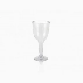 Plastic Disposable Party Cup Stemmed Cocktail Wine Glass 210ml Clear Detachable Base