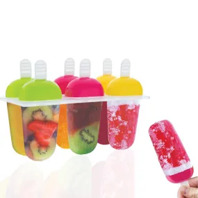 Plastic Reusable Popsicle Molds Ice Pop Makers Ice Pop Molds Kulfi Maker Mould, Candy Maker, Kids Ice Cream Maker (Set of 6)