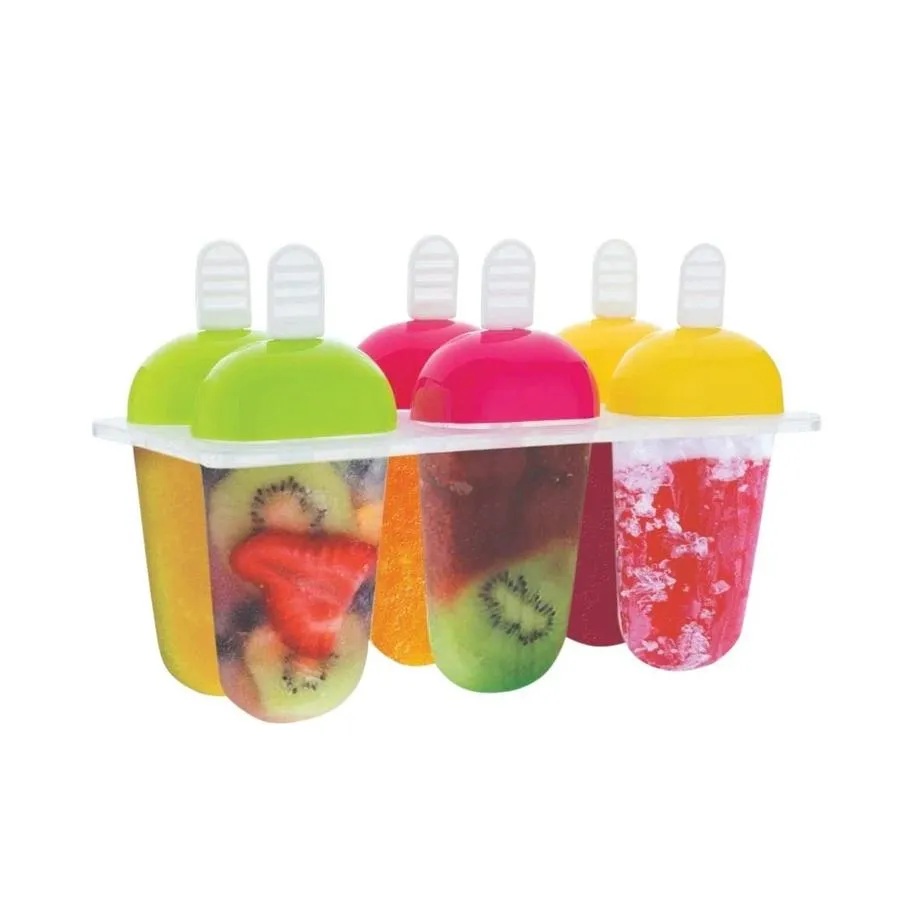 Plastic Reusable Popsicle Molds Ice Pop Makers Ice Pop Molds Kulfi Maker Mould, Candy Maker, Kids Ice Cream Maker (Set of 6)